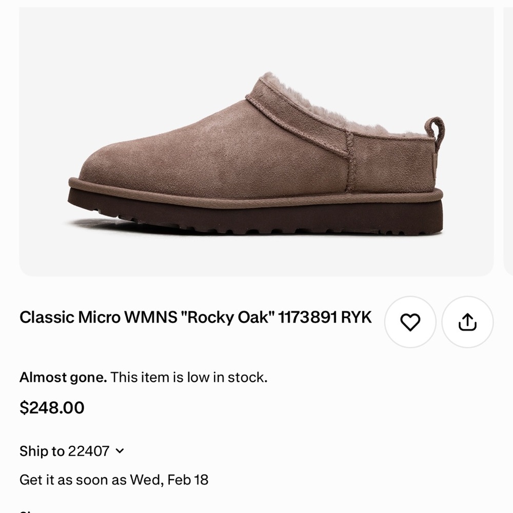 BRAND NEW WITH BOX ‼️ ROCKY OAK UGG Classic Micro 🤎